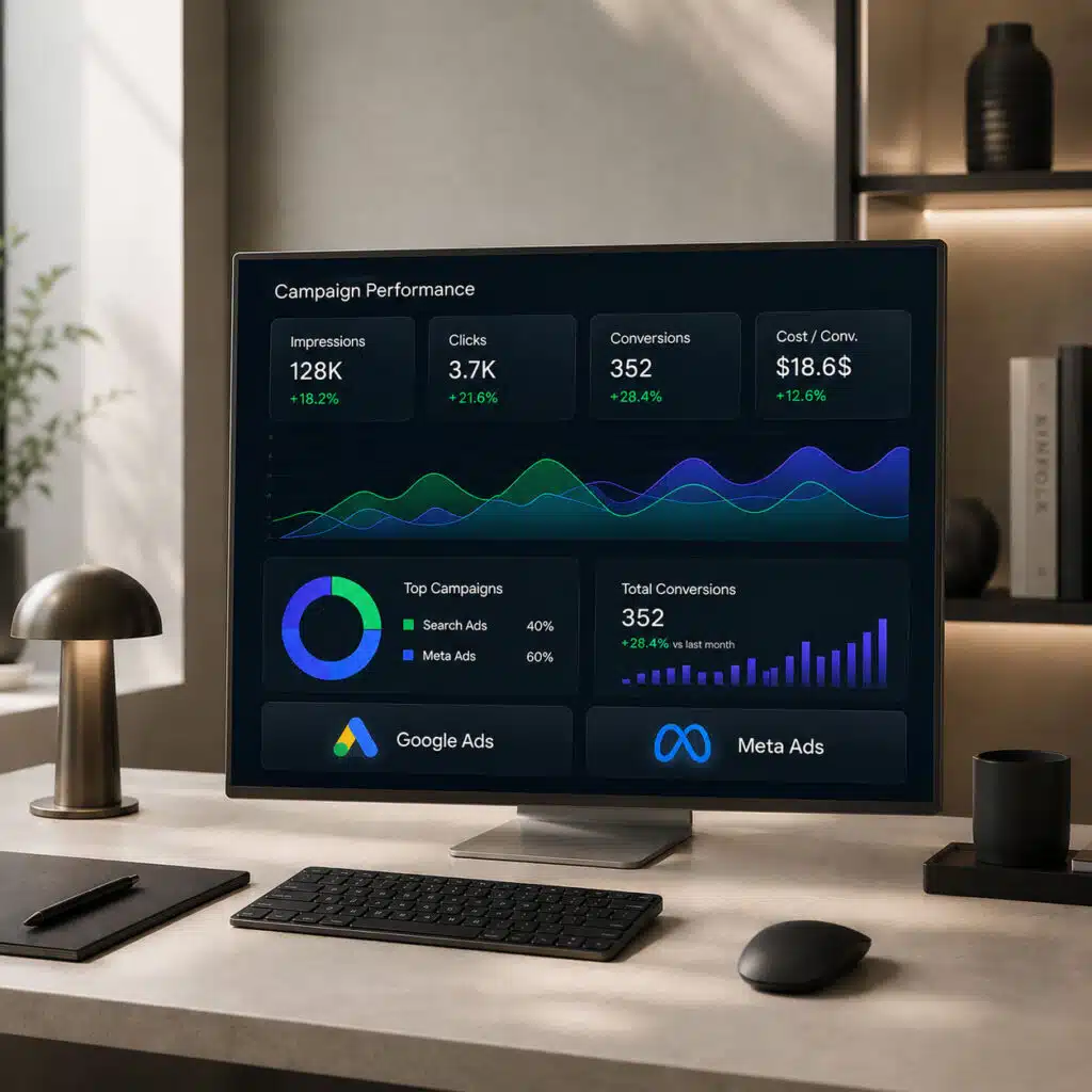 Meta & Google Ads dashboard